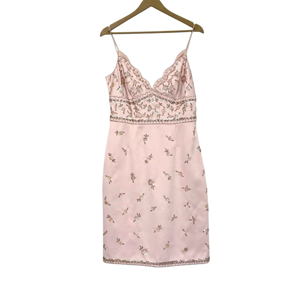 Laundry By Shelli Segal Pink Embellished Midi Dress